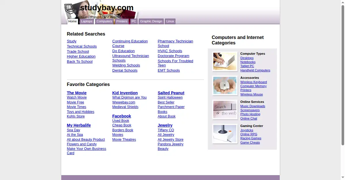studybay.com as the Internet Archive first saved it, 8 Feb 2011