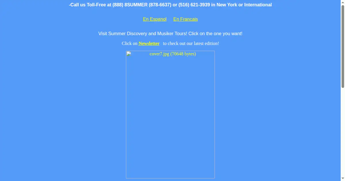 summerdiscovery.com as the Internet Archive first saved it, 25 Jan 1999