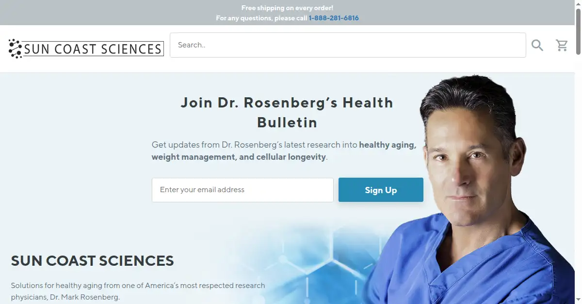 suncoastsciences.com as the Internet Archive first saved it, 22 Oct 2020