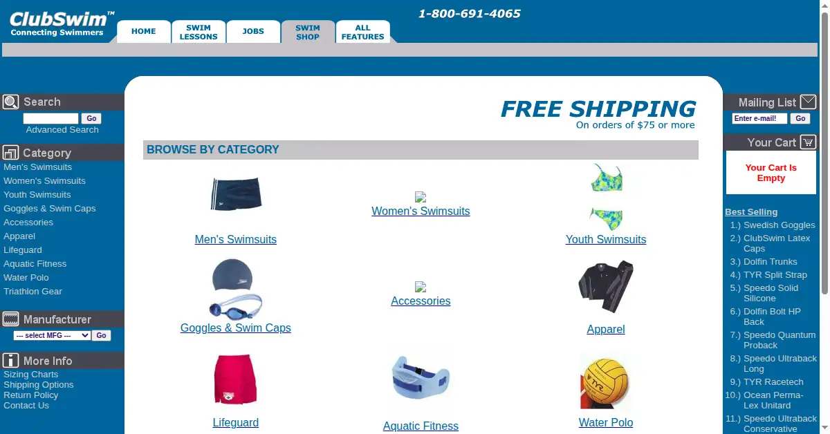 swimoutlet.com as the Internet Archive first saved it, 28 Sep 2002