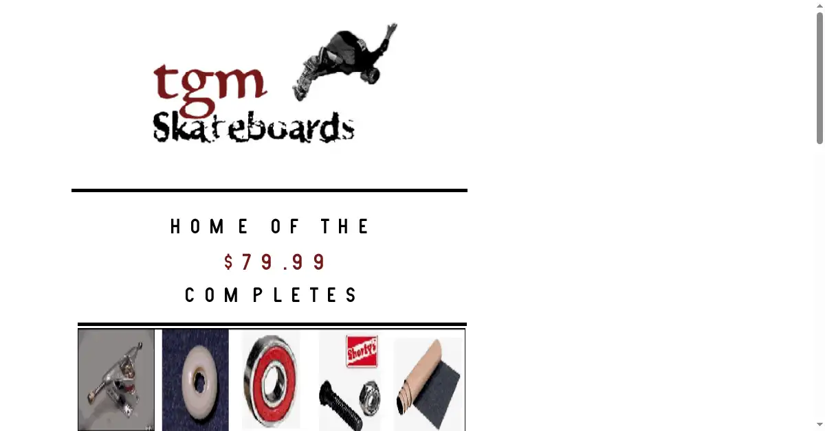 tgmskateboards.com as the Internet Archive first saved it, 2 Feb 2001