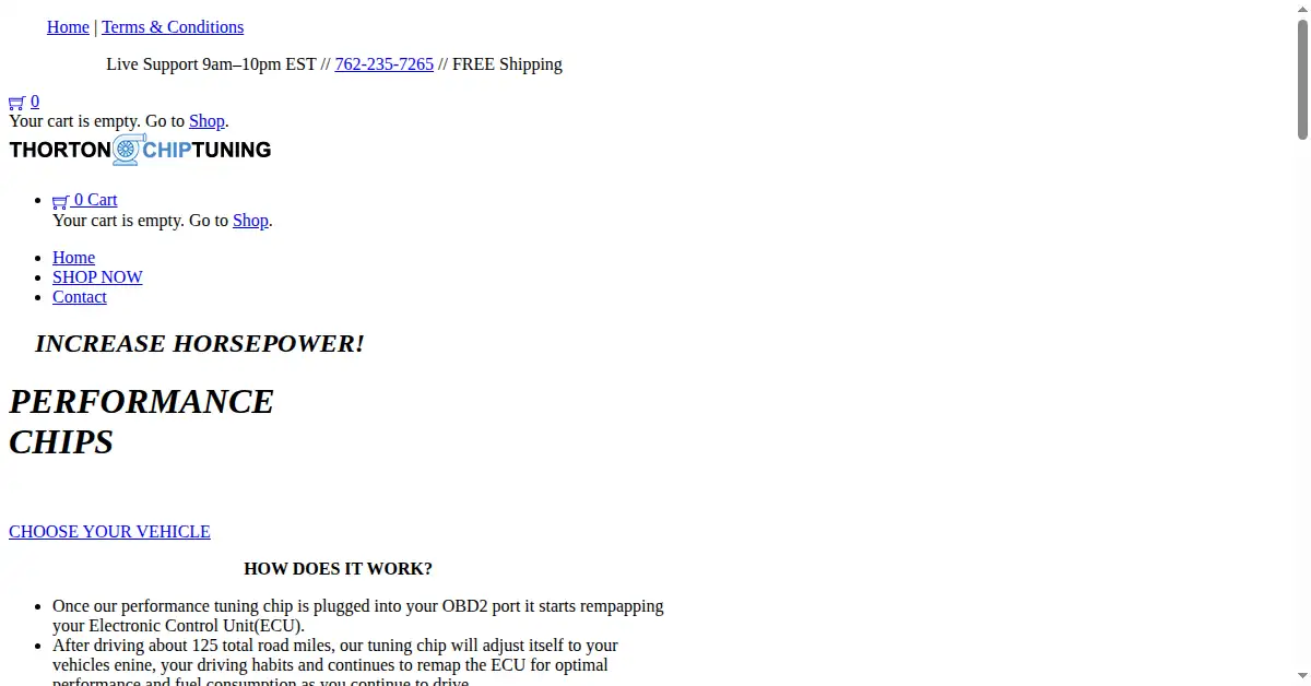 thortonchiptuning.com as the Internet Archive first saved it, 21 Oct 2020