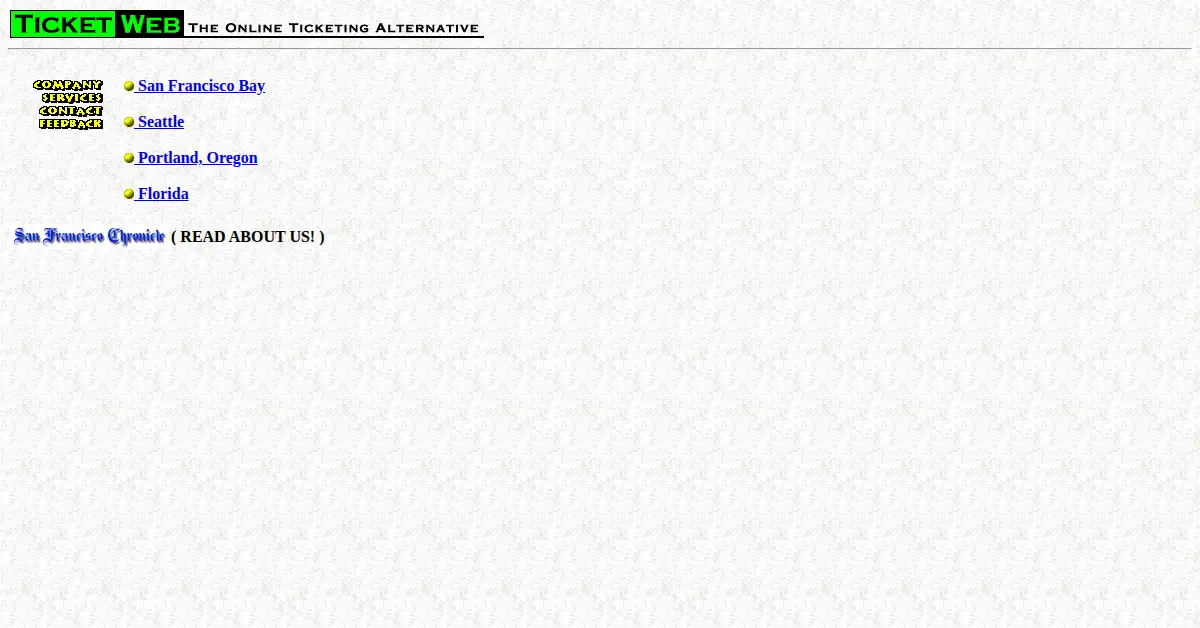 ticketweb.com as the Internet Archive first saved it, 1 Dec 1996