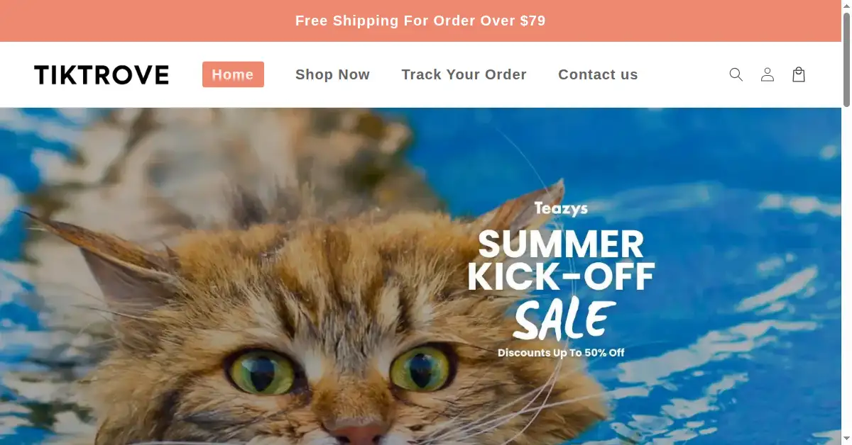 tiktrove.com as the Internet Archive first saved it, 16 Jul 2025