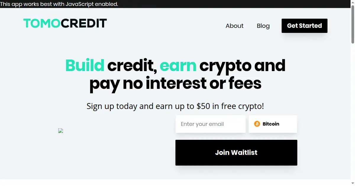 tomocredit.com as the Internet Archive first saved it, 21 Oct 2019