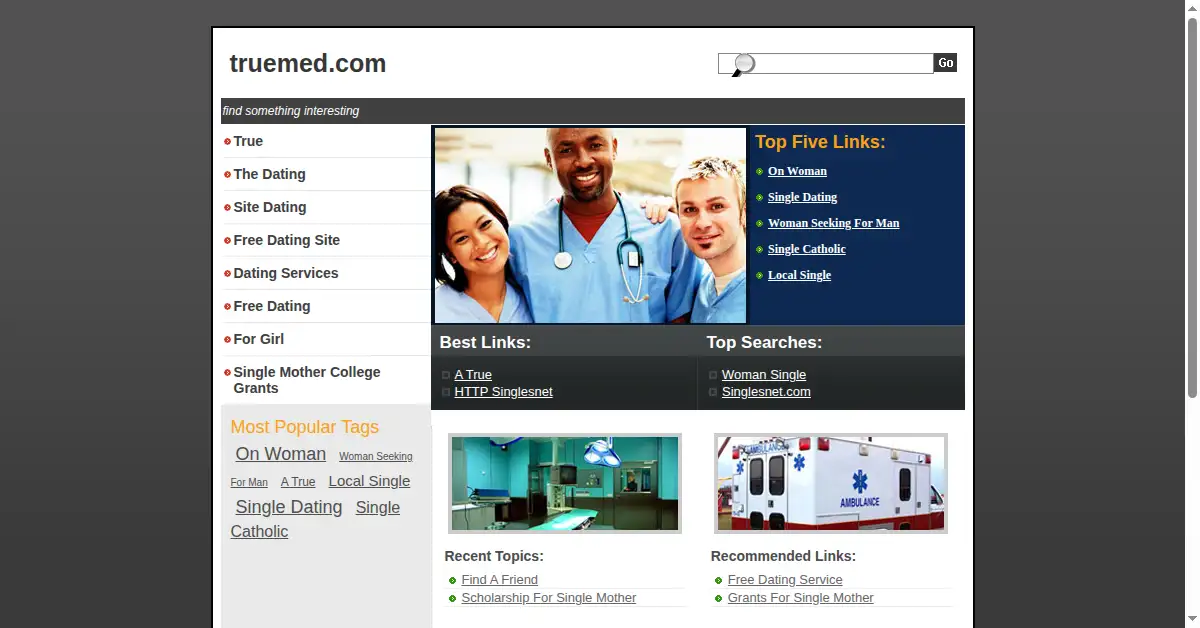 truemed.com as the Internet Archive first saved it, 28 Jan 2011