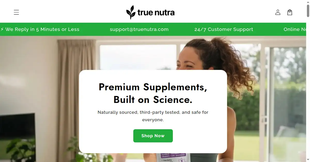 truenutra.com as the Internet Archive first saved it, 3 Sep 2026