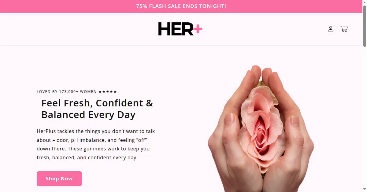 tryherplus.com as the Internet Archive first saved it, 3 Feb 2025
