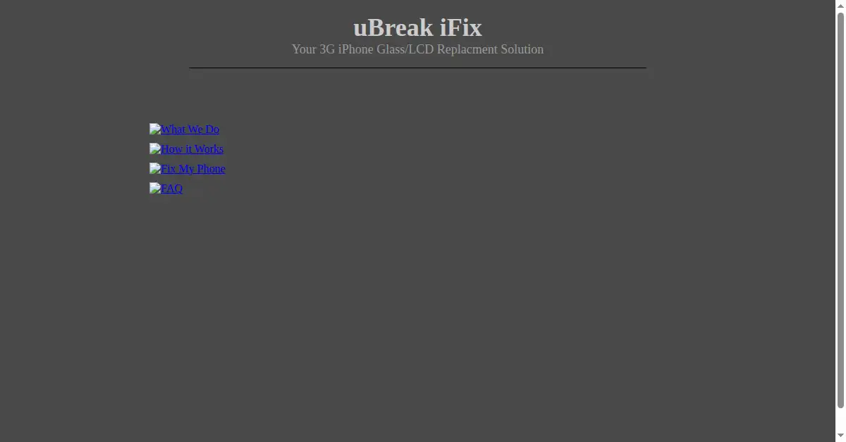 ubreakifix.com as the Internet Archive first saved it, 23 Apr 2009