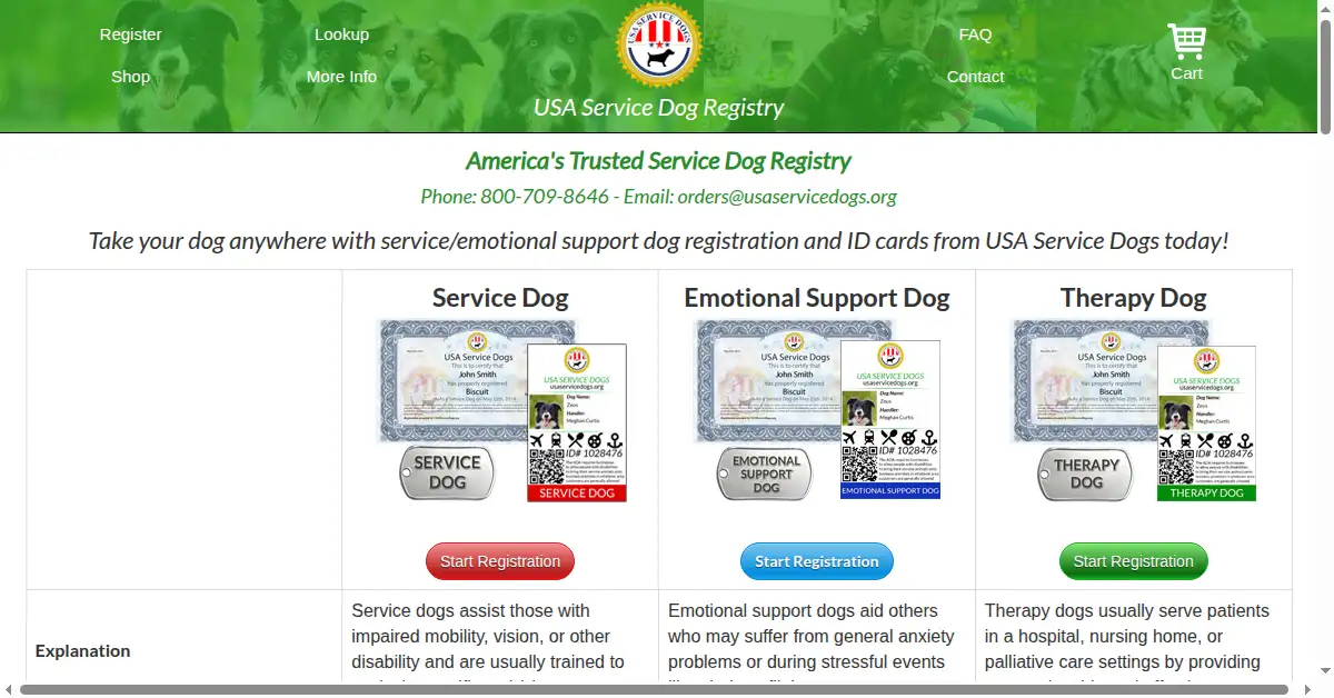 usaservicedogs.org as the Internet Archive first saved it, 26 Sep 2015