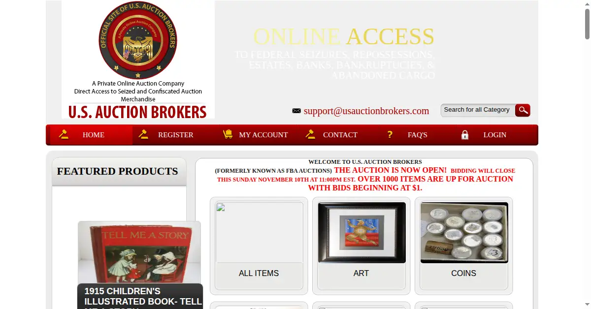 usauctionbrokers.com as the Internet Archive first saved it, 7 Nov 2013