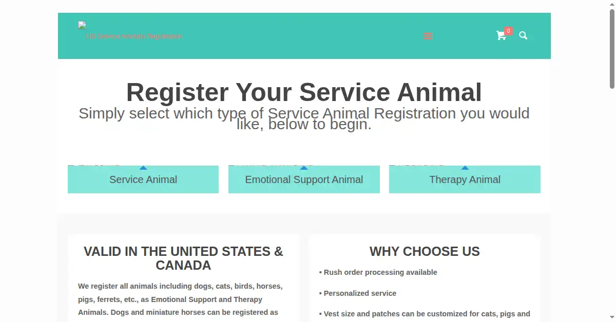usserviceanimals.org as the Internet Archive first saved it, 25 Jul 2015