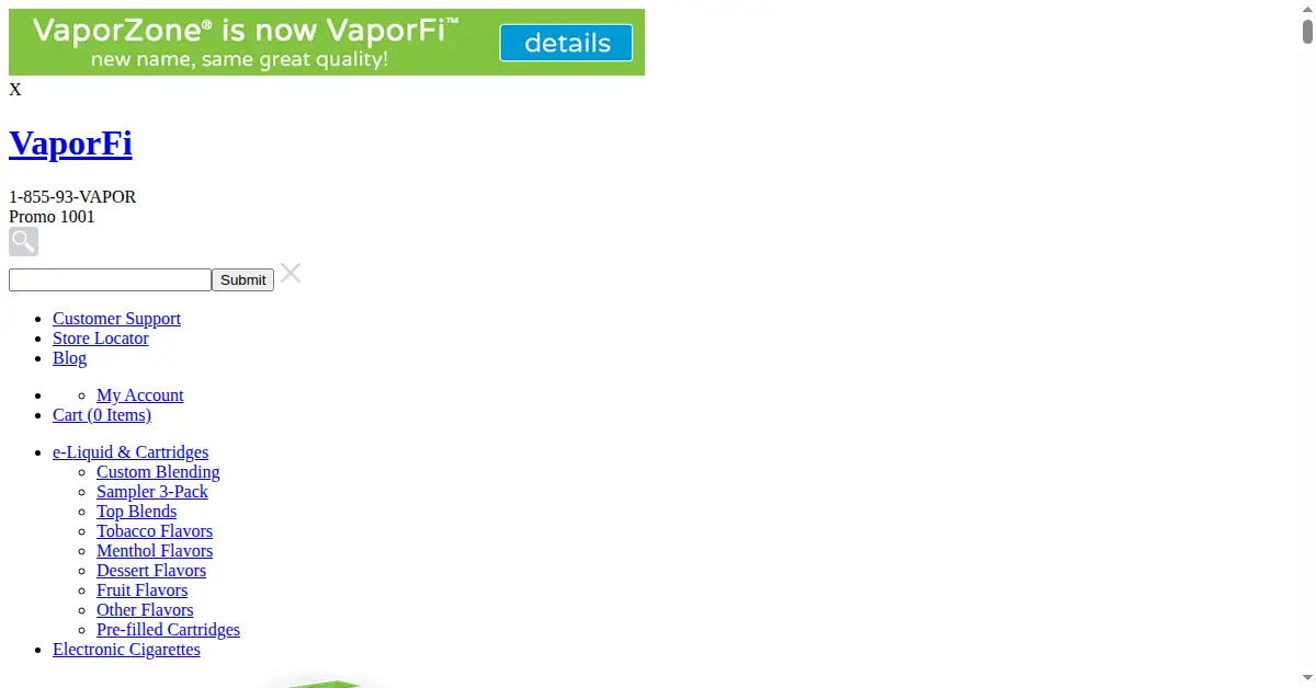 vaporfi.com as the Internet Archive first saved it, 1 Aug 2014