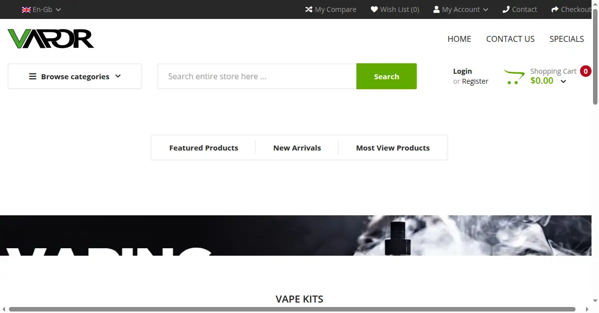 vaporsee.com as the Internet Archive first saved it, 26 May 2022