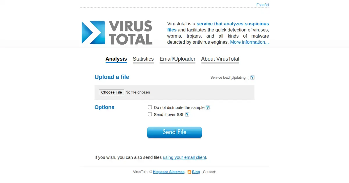 virustotal.com as the Internet Archive first saved it, 14 Jul 2007