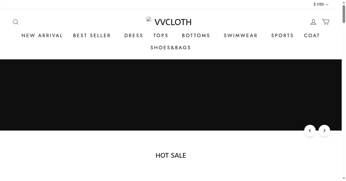 vvcloth.com as the Internet Archive first saved it, 9 Aug 2022