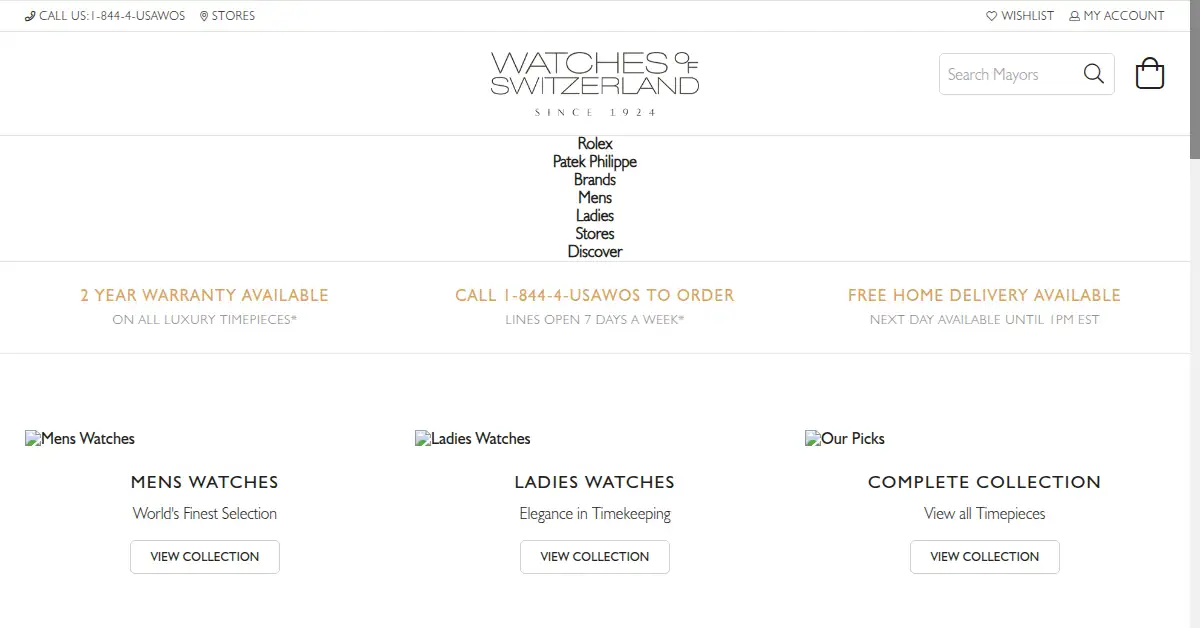 watchesofswitzerland.com as the Internet Archive first saved it, 13 Feb 2019