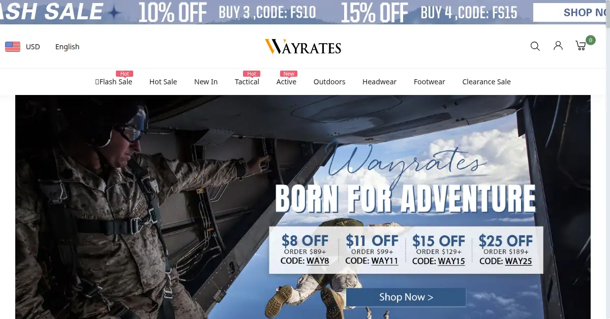 wayrates.com as the Internet Archive first saved it, 9 Sep 2020