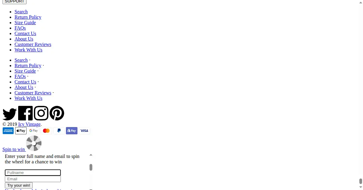 wearicy.com as the Internet Archive first saved it, 21 Sep 2019