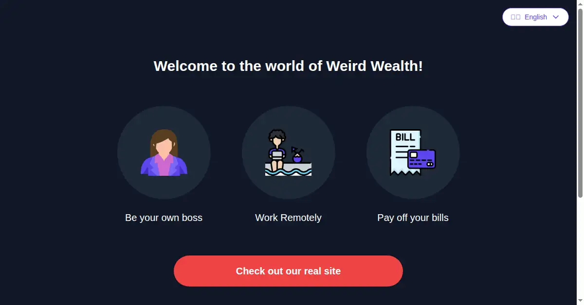 weirdwealth.co as the Internet Archive first saved it, 8 Mar 2025