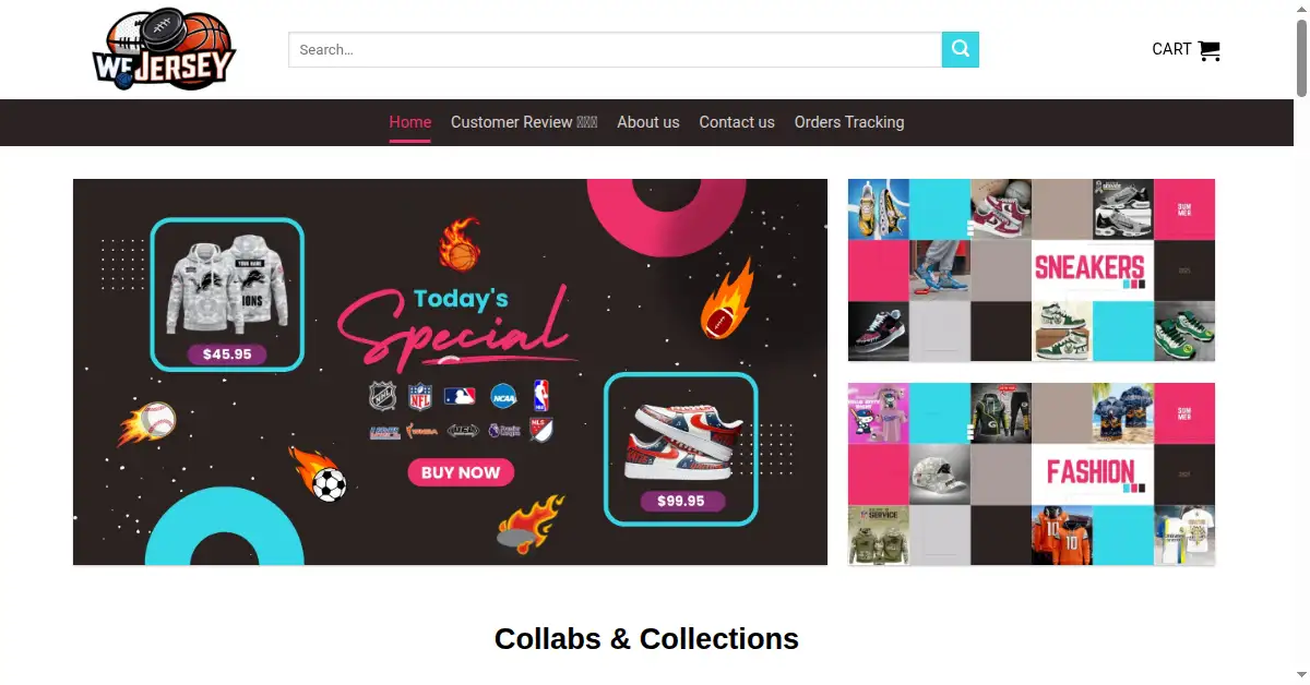 wejersey.shop as the Internet Archive first saved it, 18 Aug 2025