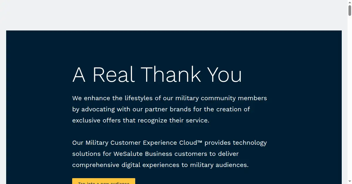 wesalute.com as the Internet Archive first saved it, 23 Apr 2022