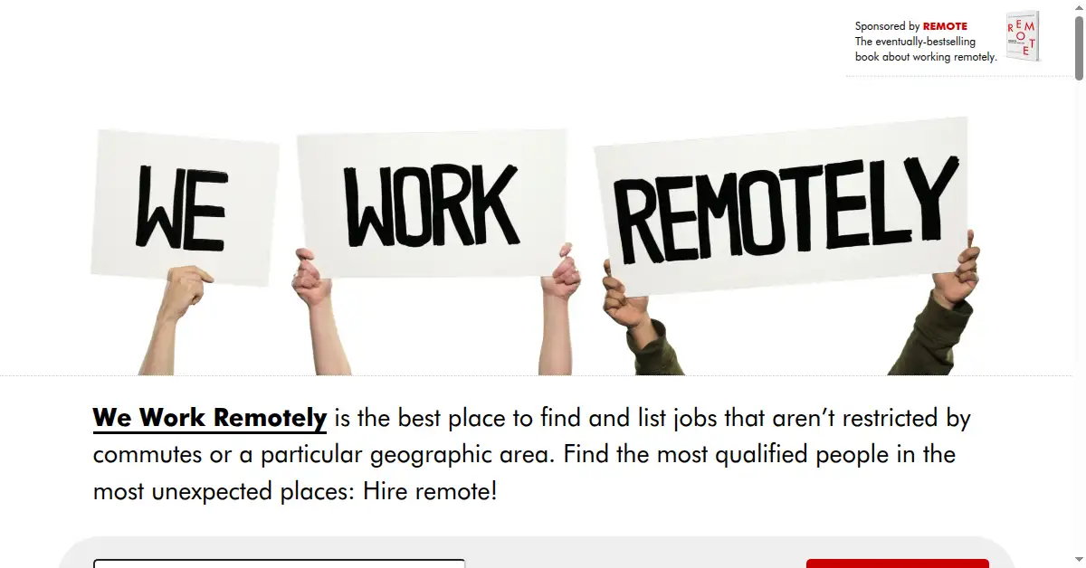 weworkremotely.com as the Internet Archive first saved it, 6 Nov 2013