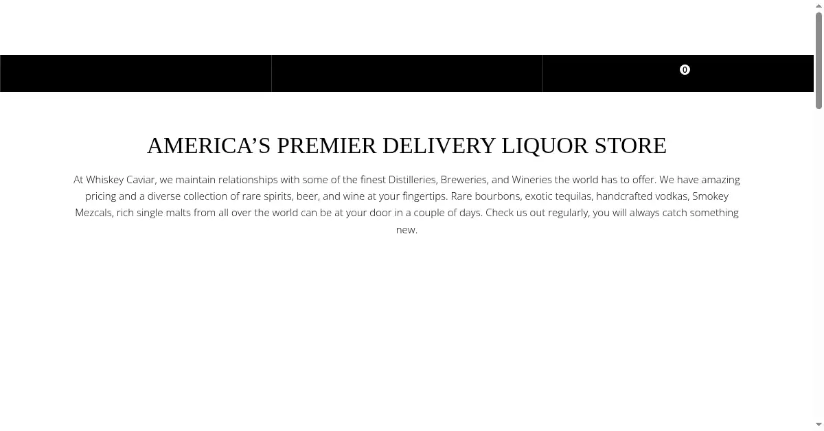 whiskeycaviar.com as the Internet Archive first saved it, 25 Jan 2022