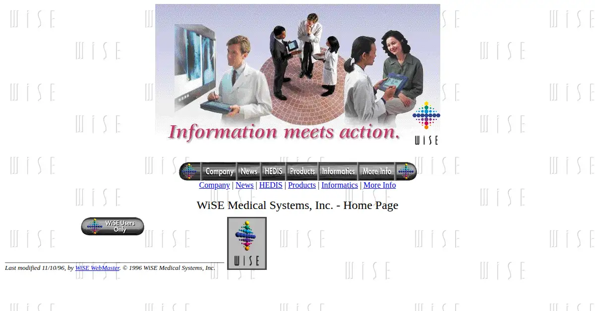 wise.com as the Internet Archive first saved it, 15 Apr 1997