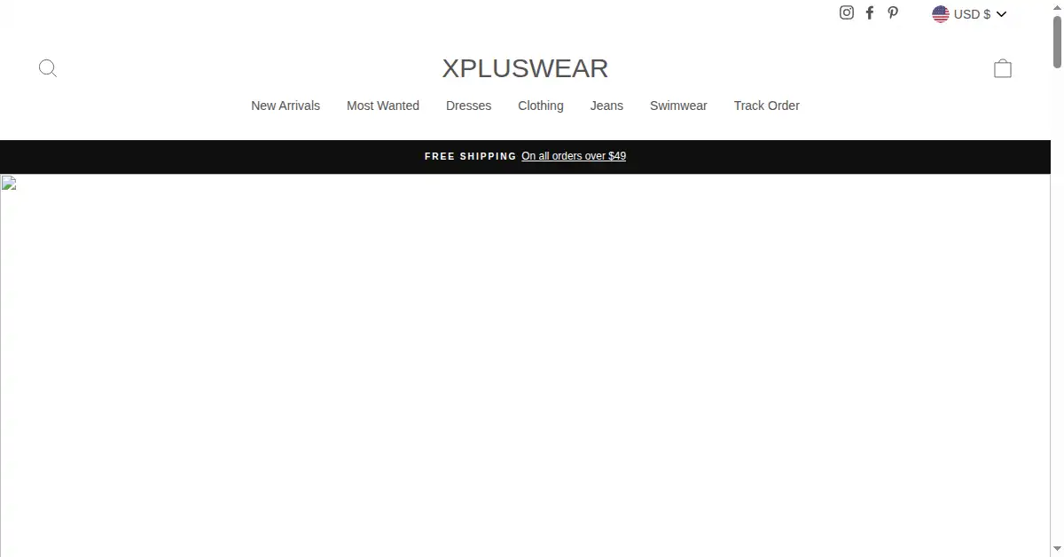xpluswear.com as the Internet Archive first saved it, 4 Mar 2021