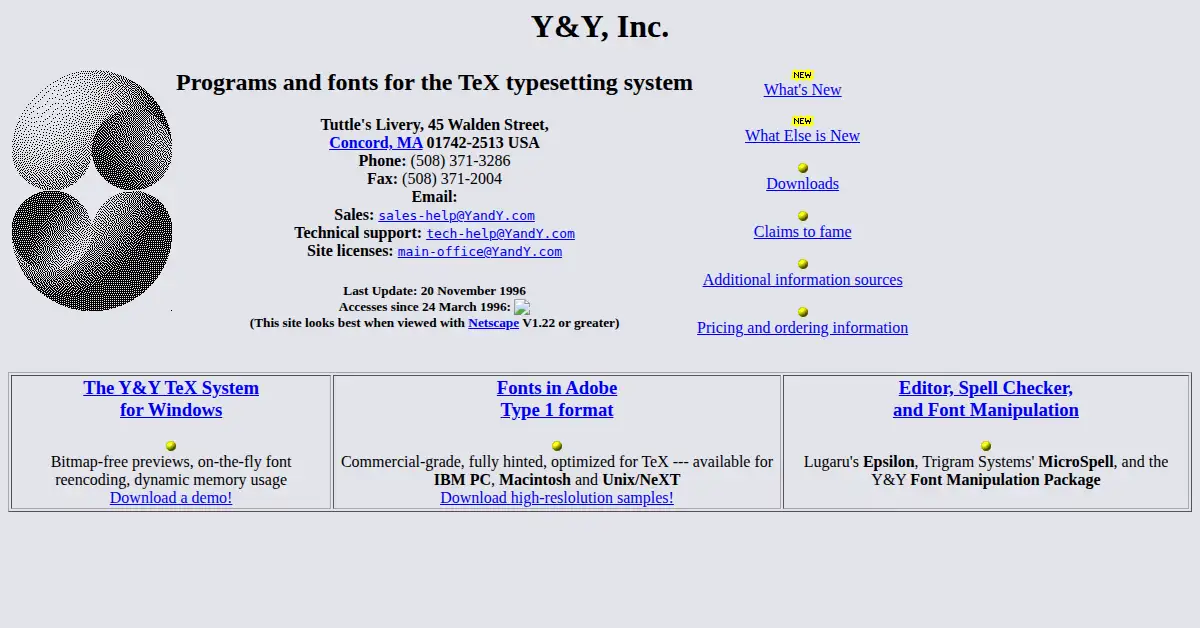 yandy.com as the Internet Archive first saved it, 9 Dec 1996