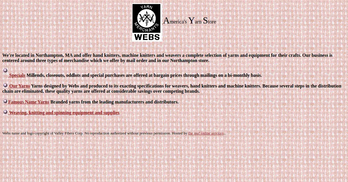 yarn.com as the Internet Archive first saved it, 29 Nov 1996