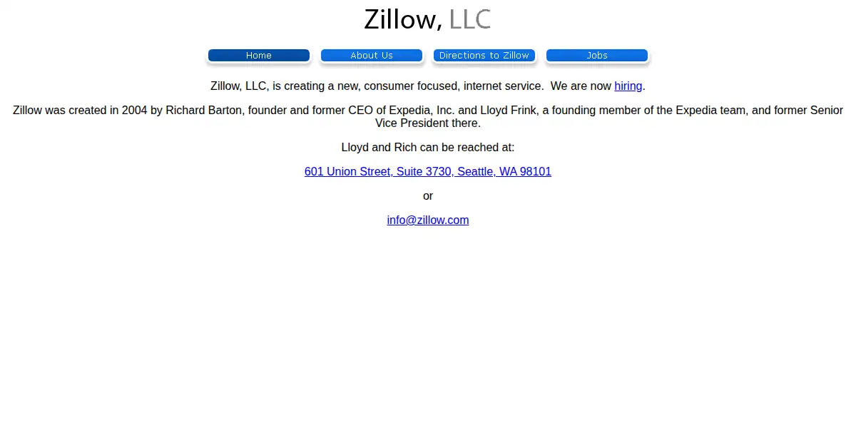 zillow.com as the Internet Archive first saved it, 21 Nov 2004